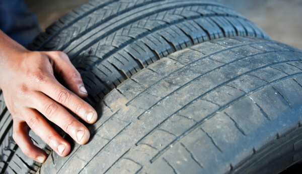 Diferença entre pneus novo e pneu usado, loja de pneus, Funchal ilha da Madeira